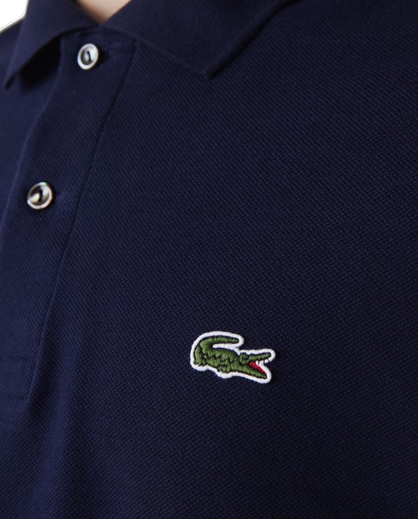 LACOSTE Polo Uomo L1312 Manica Lunga A ET Cotone Pique 166 BLEU