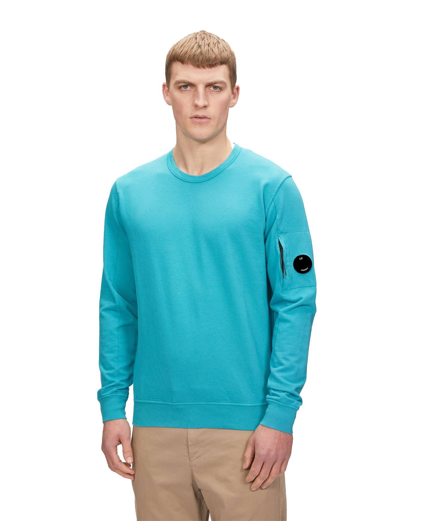 UOMO CP COMPANY T-SHIRT SEMPLICE BLU IN COTONE