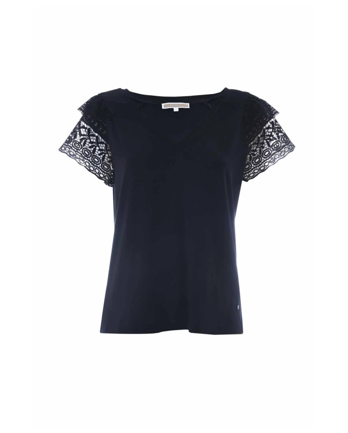 T-SHIRT DONNA MANICA CON RISVOLTO FLOWY MUSCLE 17106